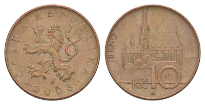 Чехия 10 крон 2008 KM 4 сталь плакированная медью 4633-724