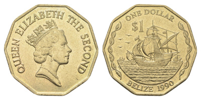 Белиз 1 доллар 1990 KM 99 никель латунь UNC 4666-722