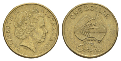 Австралия 1 доллар 2002 Год отдаленных районов Австралии KM 600 алюминиевая бронза 4652-226