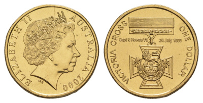 Австралия 1 доллар 2000 Крест Виктории KM 493 алюминиевая бронза 1521-731