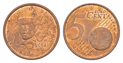 Франция 5 евроцентов 2004 KM 1284 сталь плакированная медью 4674-745