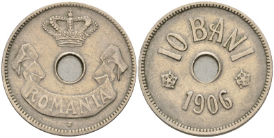 Румыния 10 бани 1906 J, Кароль I (1881-1914) KM 32 медно-никель 93-322