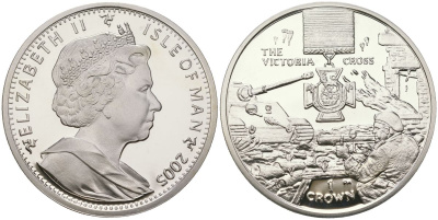 Остров Мэн 1 крона 2005 Награды - Крест Виктории KM 1224a серебро PROOF 1530-1423