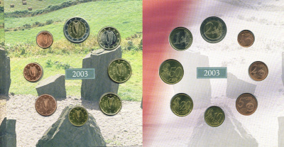 Ирландия набор из 3 евронаборов по 8 монет 2002-2004 оригинальный официальный набор из трех евронаборов, в картонном буклете    UNC  5-6-1-21