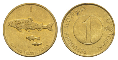 Словения 1 толар 1998 KM 4 латунь aUNC 4659-562