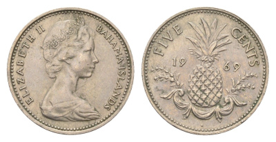 Багамские острова (Багамы) 5 центов 1969 KM 3 медно-никель 4679-611