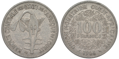 Западно-Африканские штаты 100 франков 1968 25-1843
