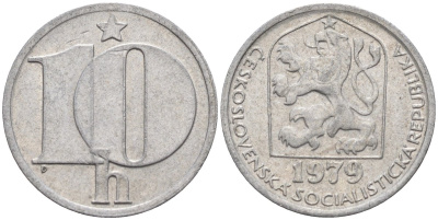 Чехословакия 10 геллеров 1979 KM 80 алюминий 4152-743