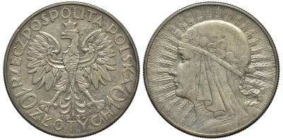 Польша 10 злотых 1932 королева Ядвига, монетный двор Лондон KM 22 серебро    1530-812