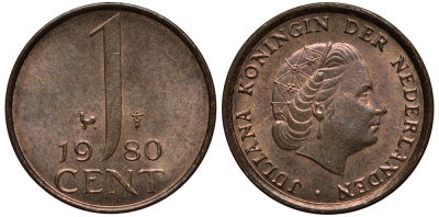 Нидерланды 1 цент 1980 Юлиана (1949-1980) KM 180 бронза 4181-229