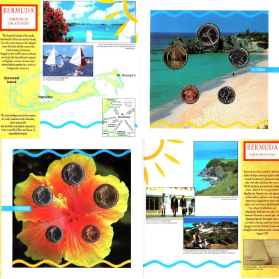 Бермудские острова (Бермуды) годовой набор из 5 монет (1, 5, 10 и 25 центов; 1 доллар) 1993 в оригинальной упаковке, тираж 15.000 экземпляров KM 44b, 45, 46, 47 и 56 BU 8-2-05-23