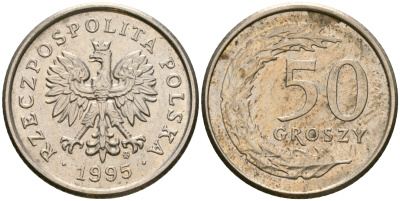 Польша 50 грошей 1995 MW KM 281 медно-никель 4364-1657