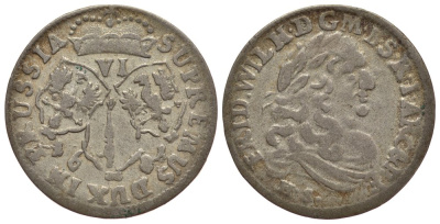 Бранденбург-Пруссия 6 грошей 1681 HS KM 429 серебро 1522-833