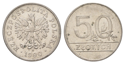Польша 50 злотых 1990 Y 216 медно-никель UNC 3459-717