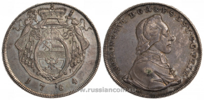 Австрия, Зальцбург 1 талер 1784 M, Иеронимус фон Коллоредо (1772-1812) KM 435, Dav. 1263 серебро 00-000-00