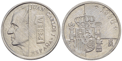 ИСПАНИЯ 1 ПЕСЕТА 1998 ХУАН КАРЛОС I ( 1975-) KM 832 алюминий 4181-1058