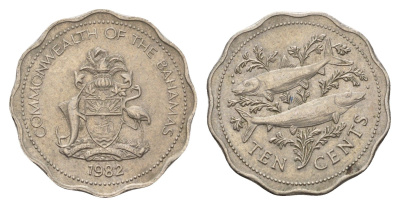 Багамские острова (Багамы) 10 центов 1982 KM 61 медно-никель 4114-932