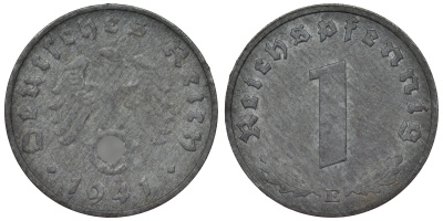Германия 1 рейхспфенниг 1941 E KM 97, J. 369 цинк 4124-216
