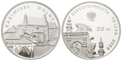 Польша 20 злотых 2008 Памятники Польши - Казимеж-Дольны Y 642 серебро PROOF 11-057-23
