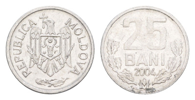 Молдавия (Молдова) 25 бань (бани) 2004 KM 3 алюминий 4649-1214