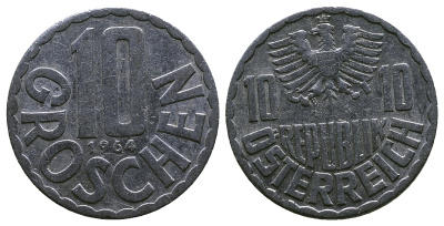 Австрия 10 грошей 1964 KM 2878 алюминий 4384-1127
