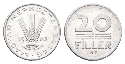 Венгрия 20 филлеров 1983 BP KM 573 алюминий 4665-1219
