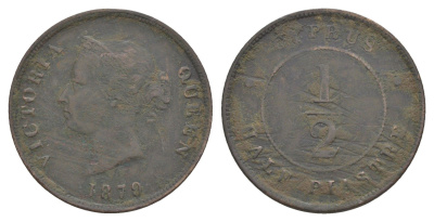 Кипр 1/2 пиастра 1879 Виктория (1837-1901) KM 2 бронза 4127-1144