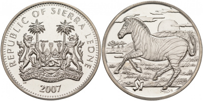 Сьерра-Леоне 1 доллар 2007 серия защита окружающей среды, зебра KM 327 медно-никель UNC M9-11
