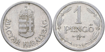 Венгрия 1 пенге 1941 BP KM 521 алюминий 4163-934