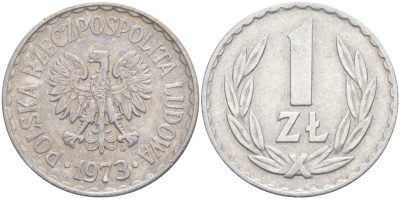 ПОЛЬША 1 ЗЛОТЫЙ 1973 MW KM 49.1 алюминий 68-421