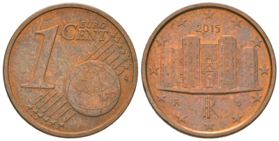 Италия 1 евроцент 2015 R KM 210 сталь плакированная медью 4580-261