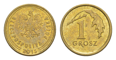 Польша 1 грош 2015 Y 923 сталь плакированная латунью UNC 4625-121