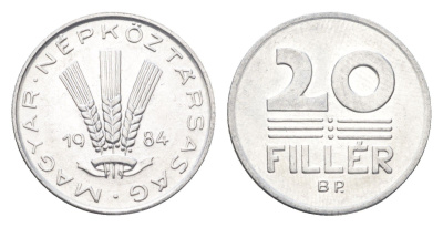 Венгрия 20 филлеров 1984 BP KM 573 алюминий 4665-1235