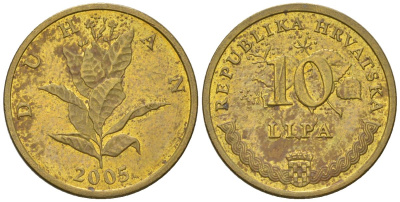 Хорватия 10 лип 2005 нечетный год KM 6 сталь плакированная латунью    4124-1147