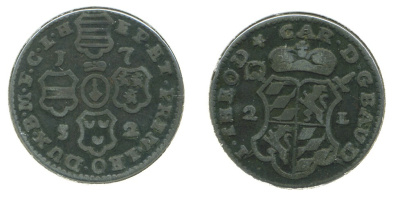 АВСТРИЙСКИЕ НИДЕРЛАНДЫ ЛИИГЕ 2 ЛИАРДА 1752 KM 158 медь 503-431