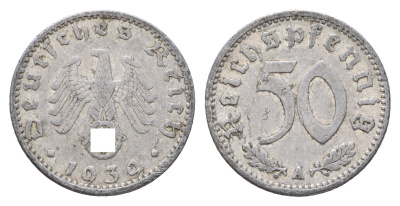 Германия 50 рейхспфеннигов 1939 A KM 96, J. 372 алюминий 4173-867