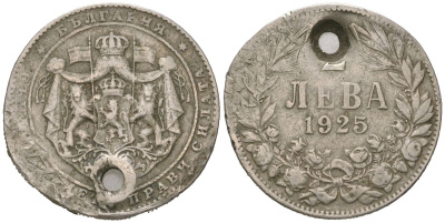 Болгария 2 лева 1925 Борис III (1918-1943) KM 38 медно-никель 94-337