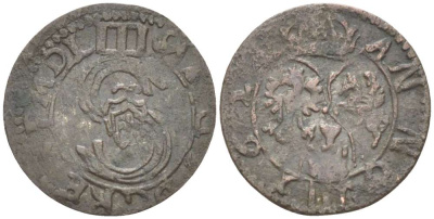 Польша 1 денарий 1624 Сигизмунд III (1587-1632), вес 1,16 гр. KM 34 серебро 1517-222