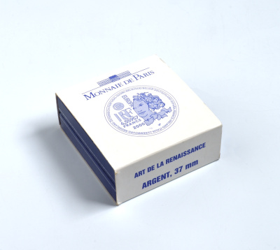 Франция 1 евро = 6,55957 франков 2000 архитектура Ренессанса (XV-XVI веков) в оригинальной коробке, с сертификатом KM 1225 серебро PROOF 4-3-3-14