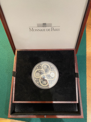 Франция 50 евро 2003 первая годовщина введения евро, оригинальная коробка, 1 килограмм серебро PROOF 14-01-01-02