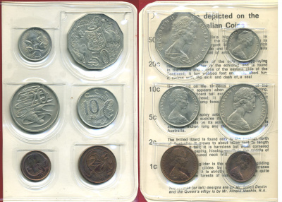 Австралия набор из 6 монет 1969 в оригинальном буклете, с сертификатом UNC 3-6-3-3