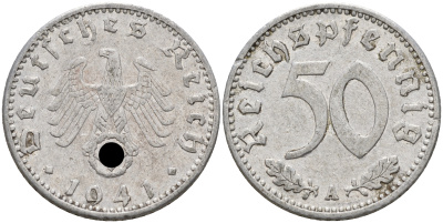 Германия 50 рейхспфеннигов 1941 А KM 96 J. 372 алюминий    4153-246