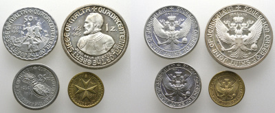 Мальтийский орден Святого Иоанна Иерусалимского набор 1, 25, 50 тари и 1 зехчини 1965 400 лет освобождения от турков KM X40i-04 PROOF 00-810-69