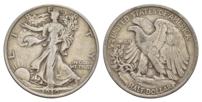 США 1/2 доллара (50 центов) 1919  KM 142 серебро    5010-1743