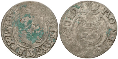 Польша 3 полкера (3 полторака - 1 крейцер) 1625 Сигизмунд III Ваза (1587-1632) Gorecki B.25, KM 41 серебро 4160-166