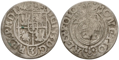 Польша 3 полкера (3 полторака - 1 крейцер) 1621 Сигизмунд III Ваза (1587-1632) Gorecki B.21 серебро 4158-1224