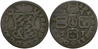 Льеж, Бельгия 1 лиард 1751 KM 155 медь 272-1144