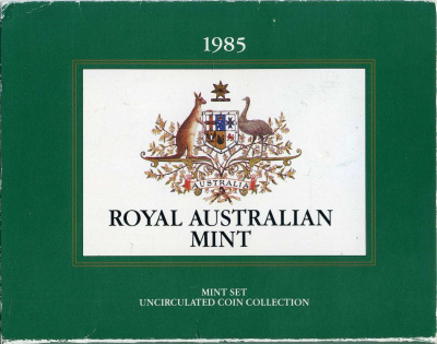 Австралия официальный набор из 7 монет 1985 в оригинальной картонной упаковке, с сертификатом, запайка KM MS 18   UNC  2-6-3-34