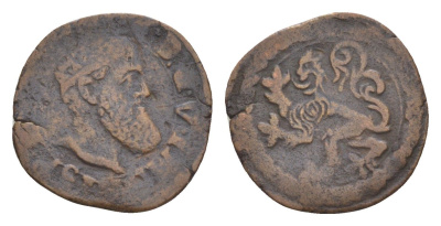 Испанские Нидерланды 2 мит (корте) 1555 монетное соотношение vdCh 2 20.13, HPM 1002, Gelder Hoc 198.4b медь 3711-811