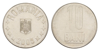 Румыния 10 бань (бани) 2005 KM 191 сталь плакированная никелем UNC 4632-1016